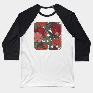Fall & Christmas Roses Baseball T-Shirt